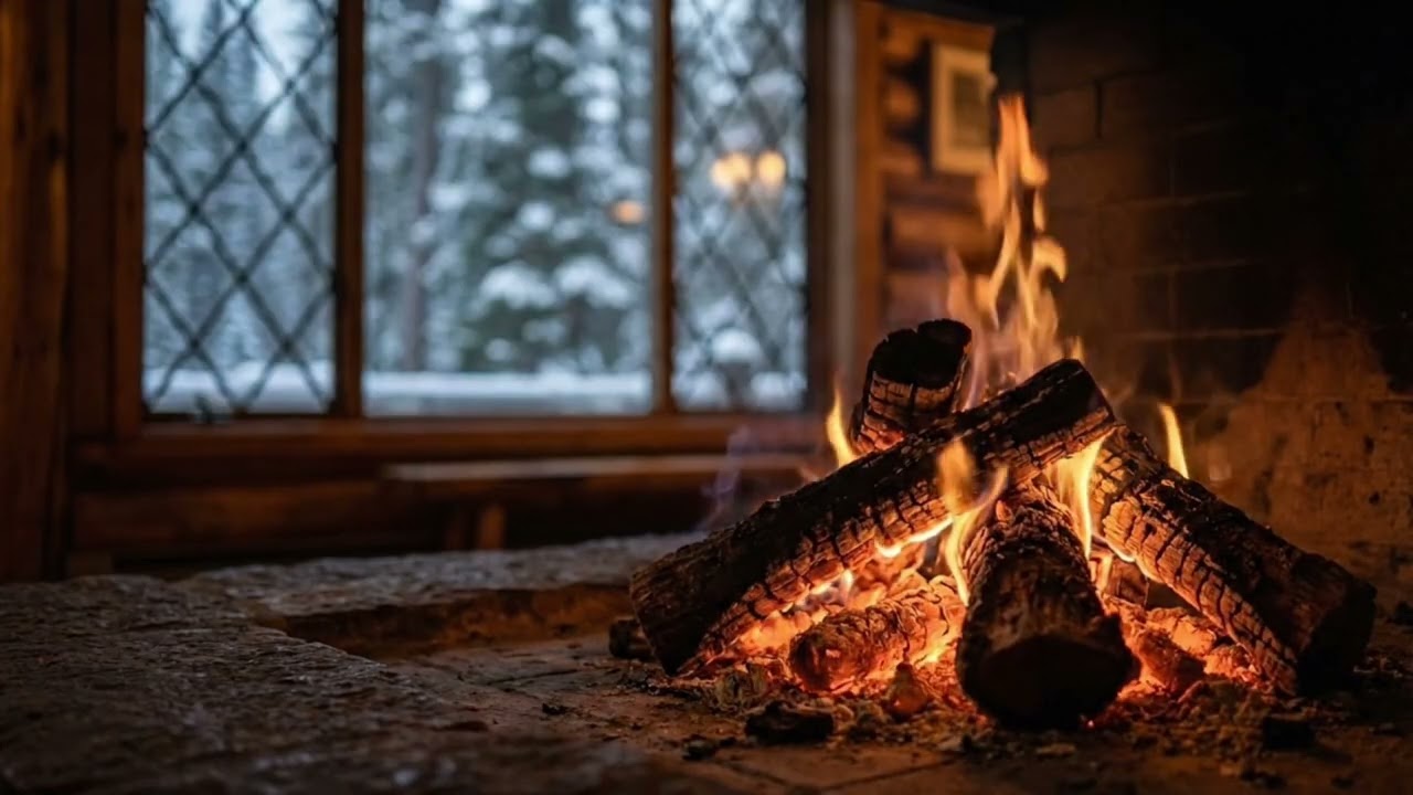 4.5 Hours Fireplace Sounds – Relaxing Crackling Fire in Cozy Cabin (No Music)