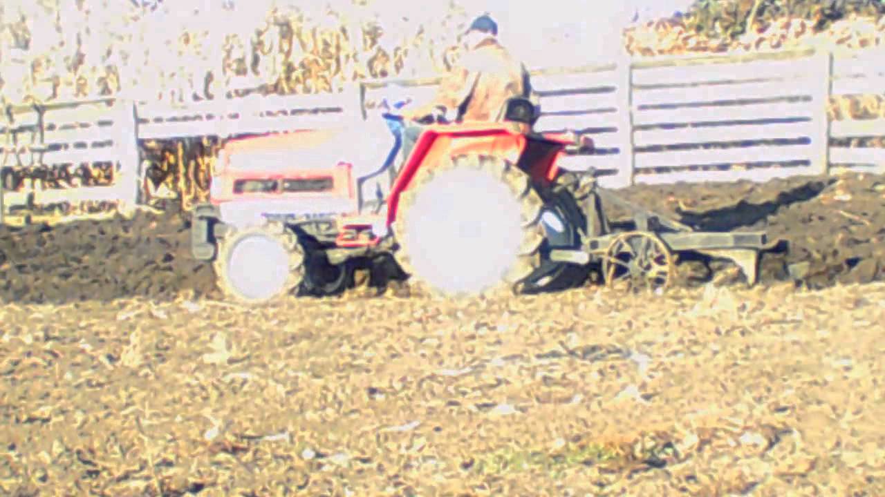 yanmar f195 самодельный плуг 2x25см