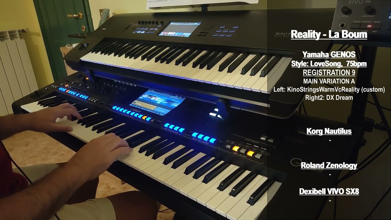 Reality, La Boum (Il tempo delle mele) cover -  Yamaha Genos, Roland Zenology, Korg, Dexibell