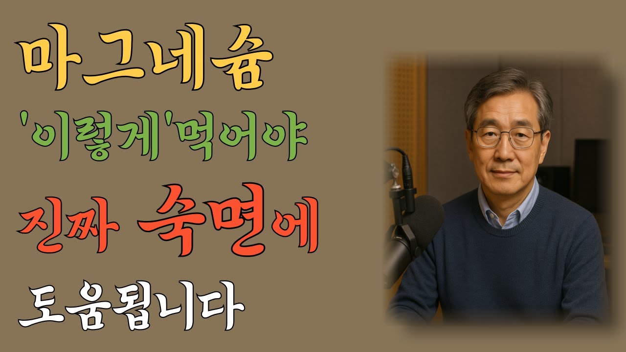 마그네슘, ‘이렇게’ 먹어야 진짜 숙면에 도움 됩니다. 병원에선 절대 말해주지 않습니다.