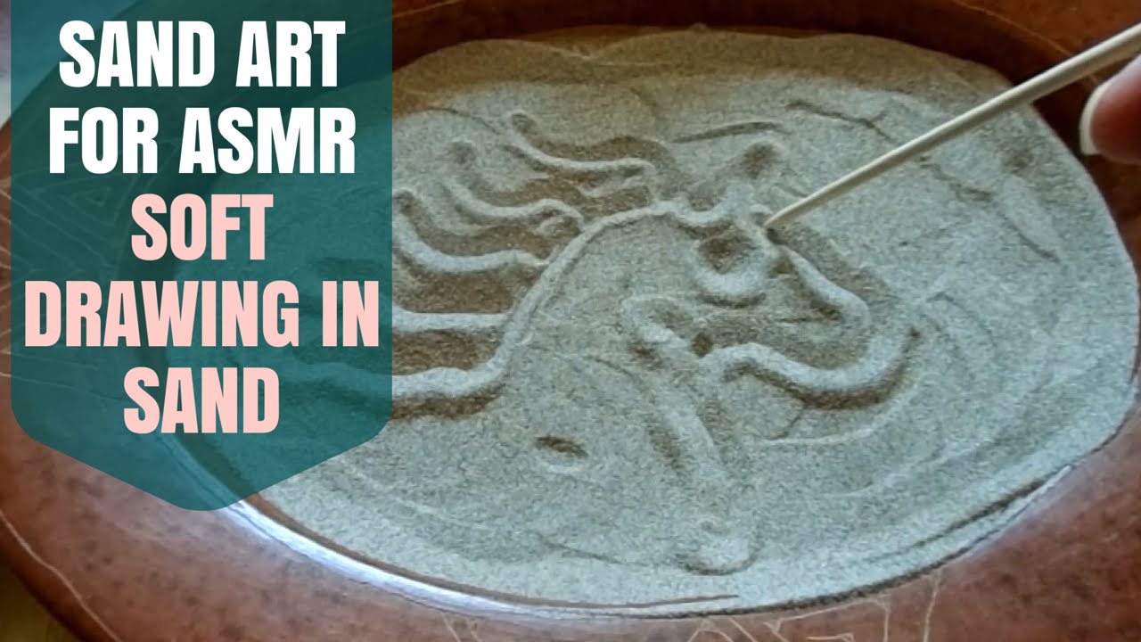 ASMR Soft Spoken - Binaural Sand Drawing & Sand Sounds