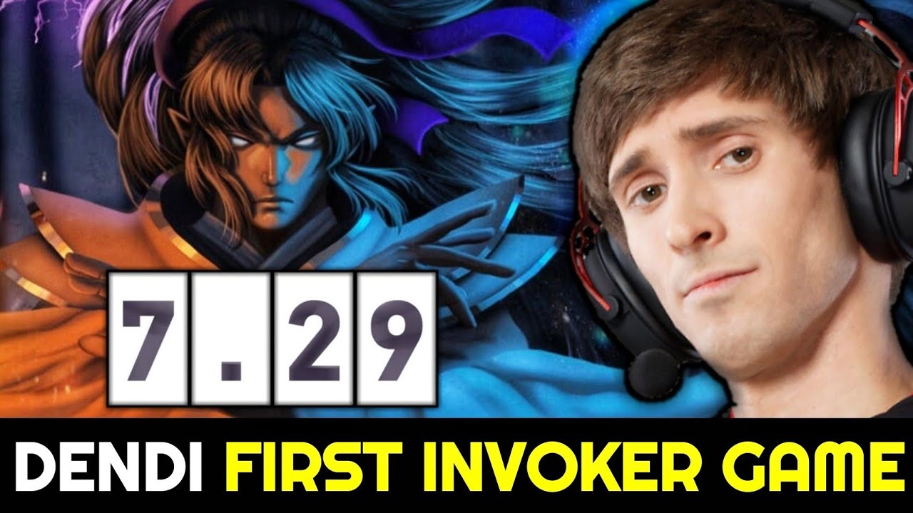 DENDI First Invoker Game in 7.29 New Patch &mdash; Mid vs Tiny