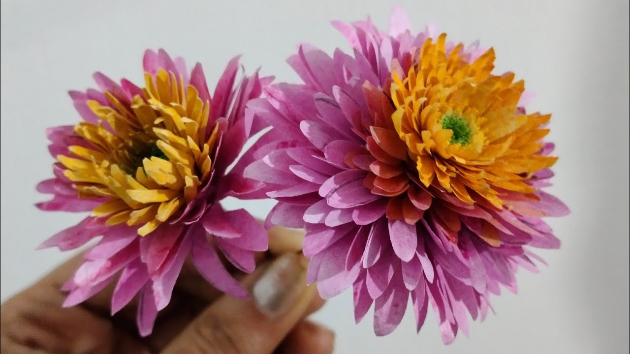 paper chrysanthemum flower making tutorial