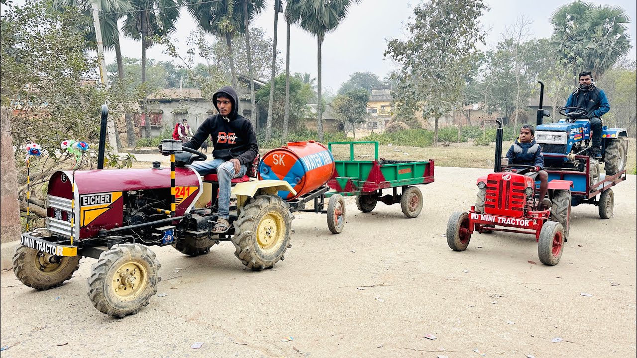 We Loaded the Sonalika Tractor on the Trolley on the Mahindra Tractor | Eicher Tractor Water Tank 