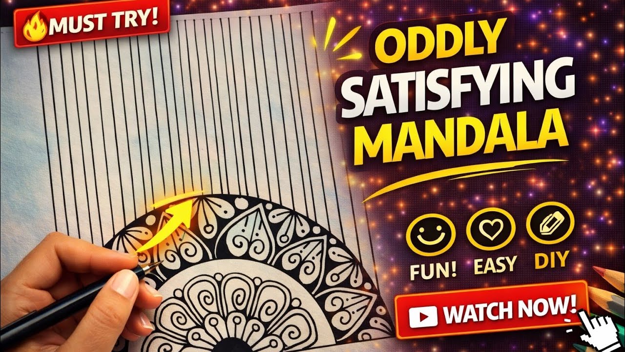 Easy mandala art for beginners ❤️🩷 mandala art black & white easy#mandala#huezcolor#art#easy#youtube