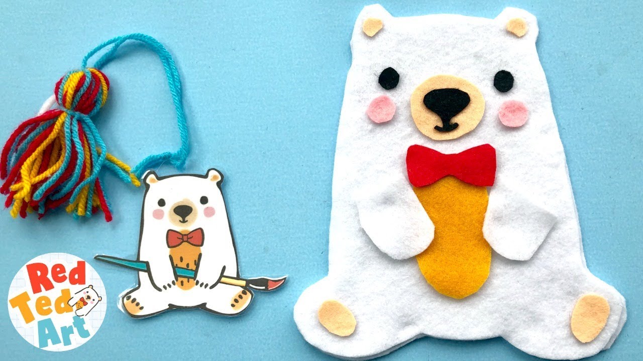 Teddy Bear Softie DIY - How to Sew Red Ted from Felt - Learn to Sew