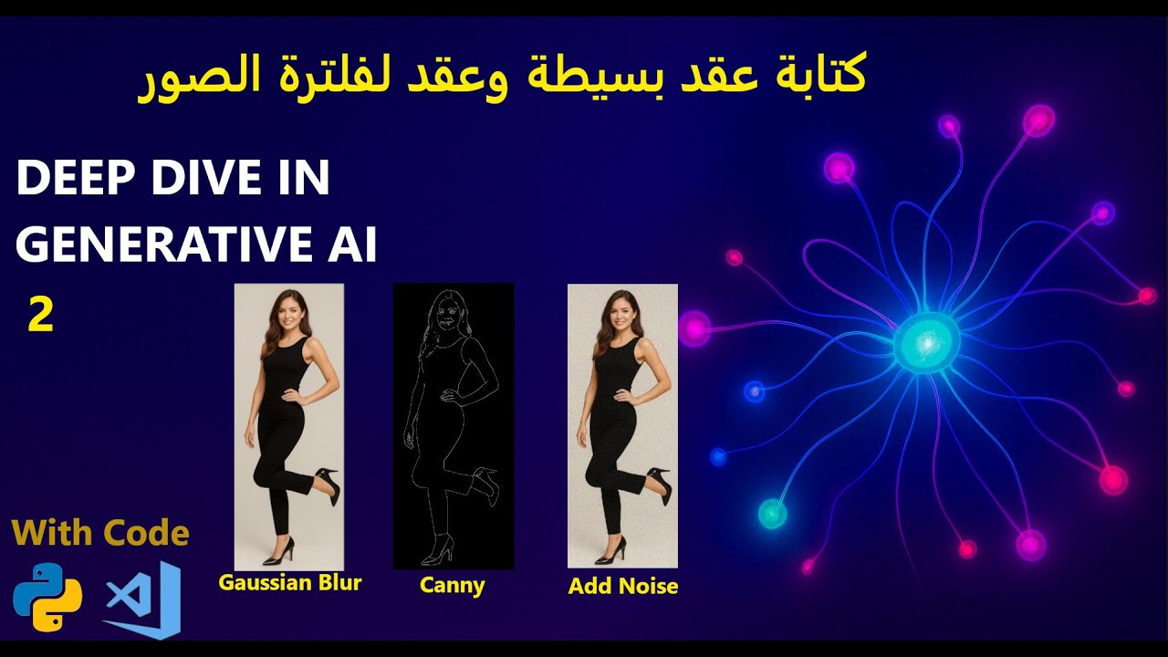 شرح إنشاء عقد مخصصة في ComfyUI خطوة بخطوة | فلترة الصور بالغوس وكانـي وإضافة الضجيج