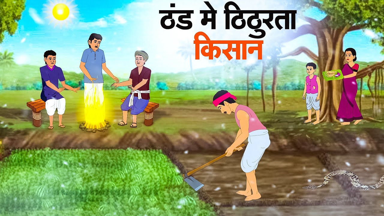 कड़ाके की ठंड में ठिठुरता किसान | ठंढ का कहर कहानी | Hindi kahaniya | Moral Story | Cartoon Kahaniya