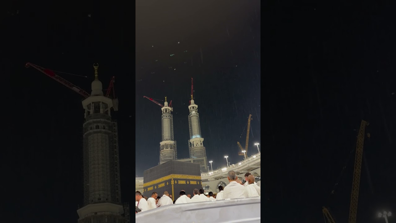Rain while in Kaaba                                        #arabic #islam #love#religion#relaxing