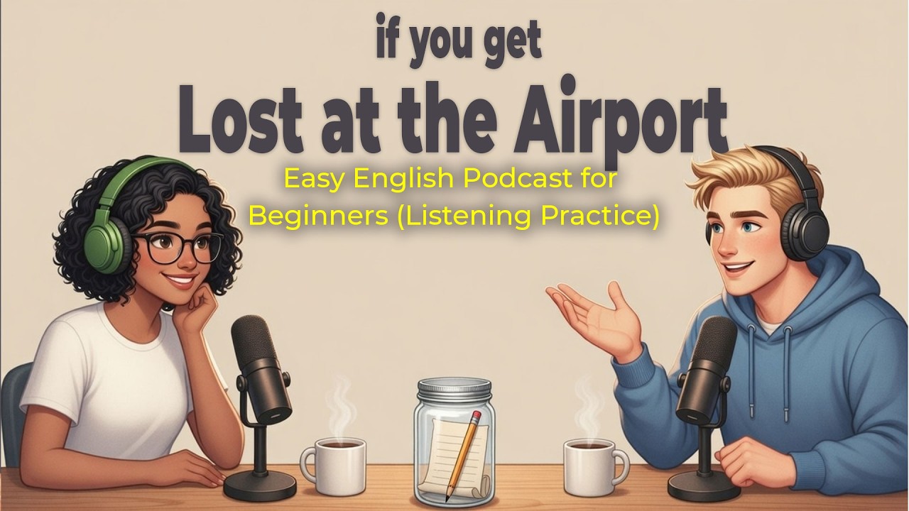 English Podcast For Easy English Conversation | Lost at the Airport ✈️