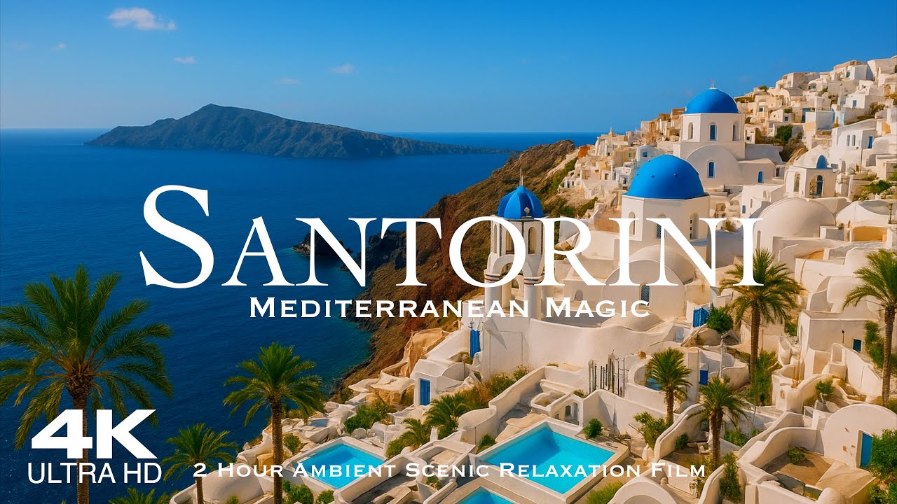 [4K] Santorini 2026 Drone 🇬🇷 2 HOUR Aerial Relaxation Film of Fira & Oia Σαντορίνη Greece