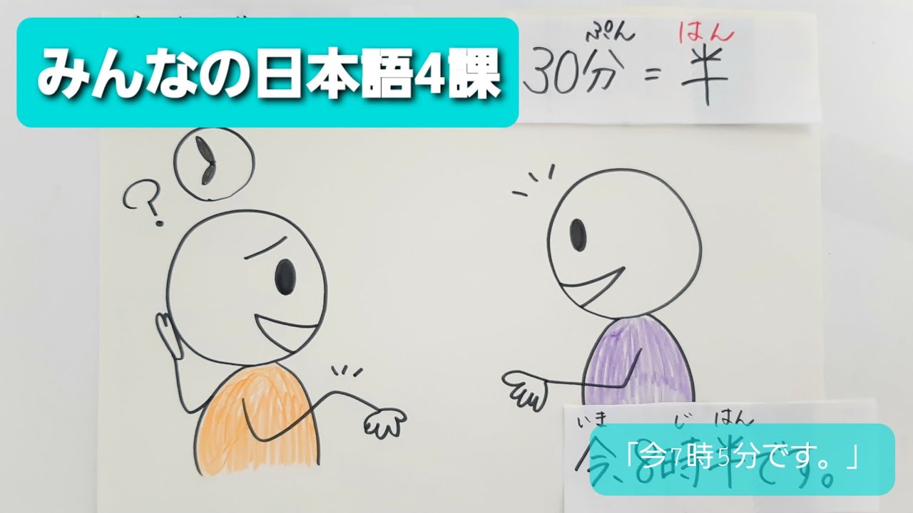 【みんなの日本語】第4課　練習A-1 「今7時5分です。」[時間の読み方]