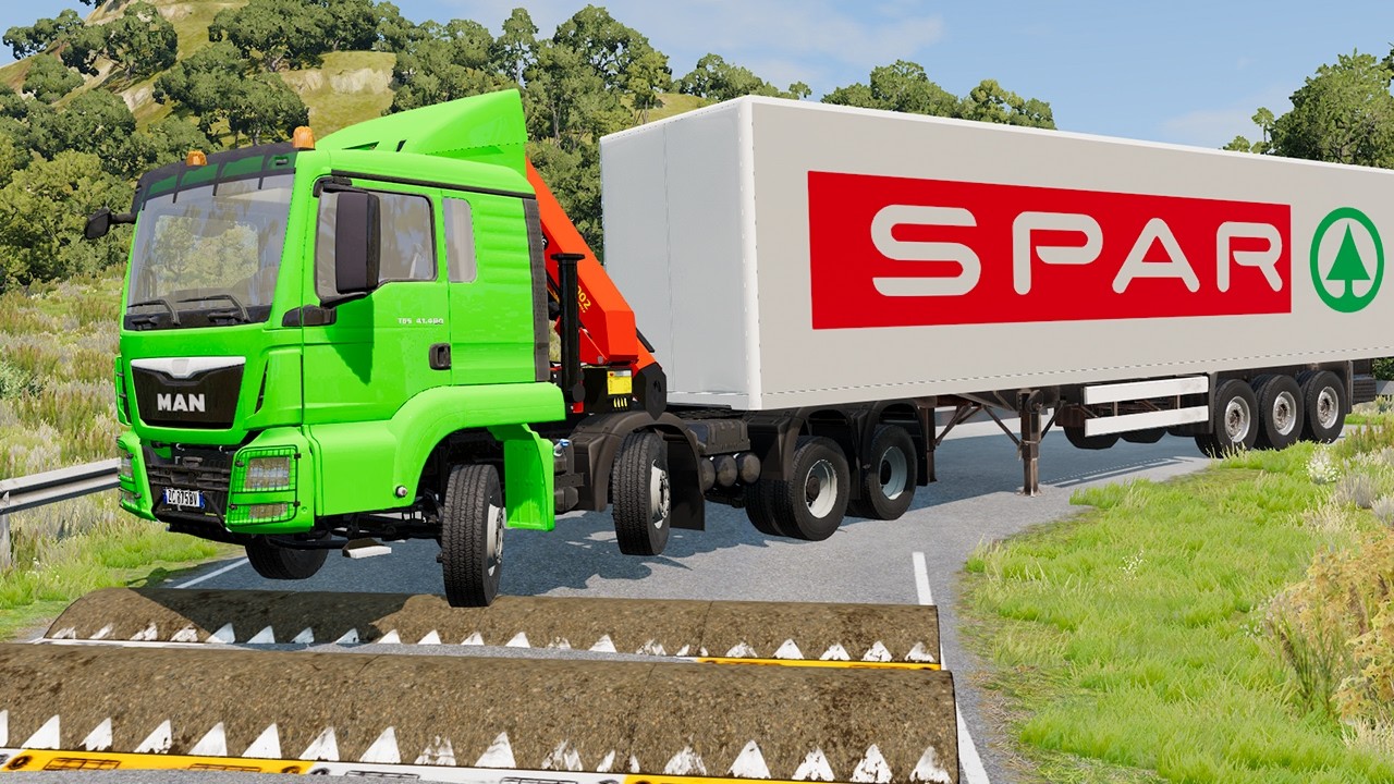 Ultimate Trucks vs Speed Bumps SPECIAL #45 | Extreme Bumps & Realistic Crashes | BeamNG Drive