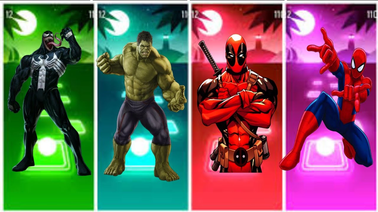 VENOM VS HULK VS DEADPOOL VS SPIDERMAN TILES HOP 1000K