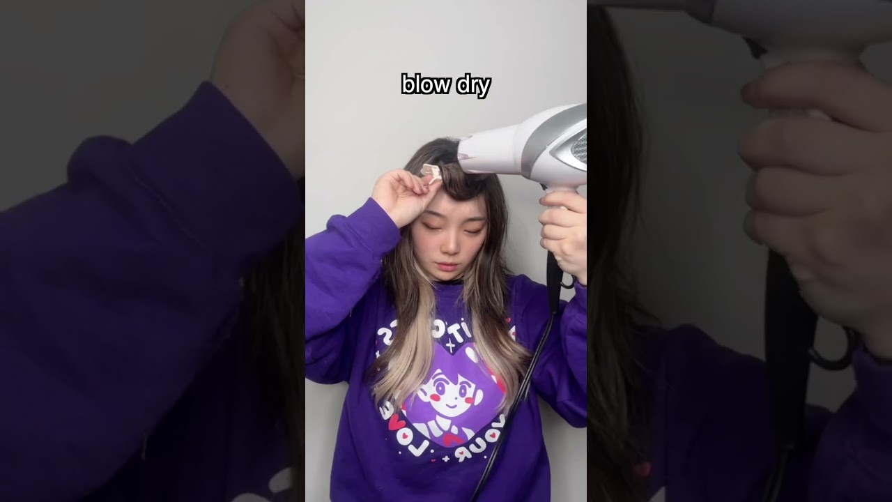 how to curl bangs with a curler clip partt 2 #shorts