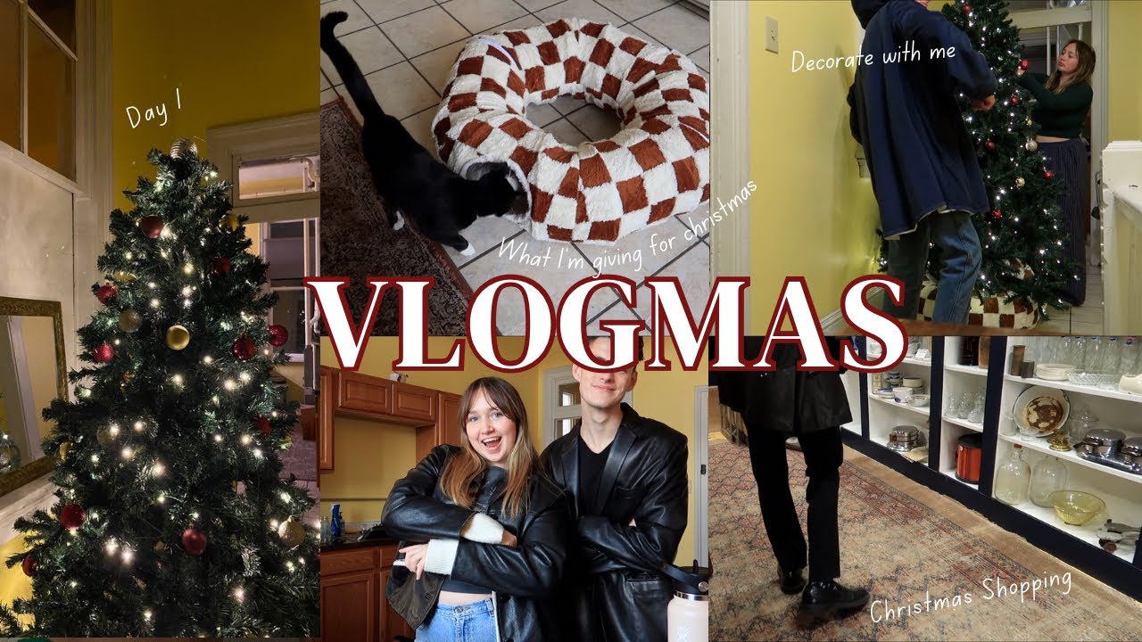 VLOGMAS | Decorating My First Christmas Tree In My First Apartment