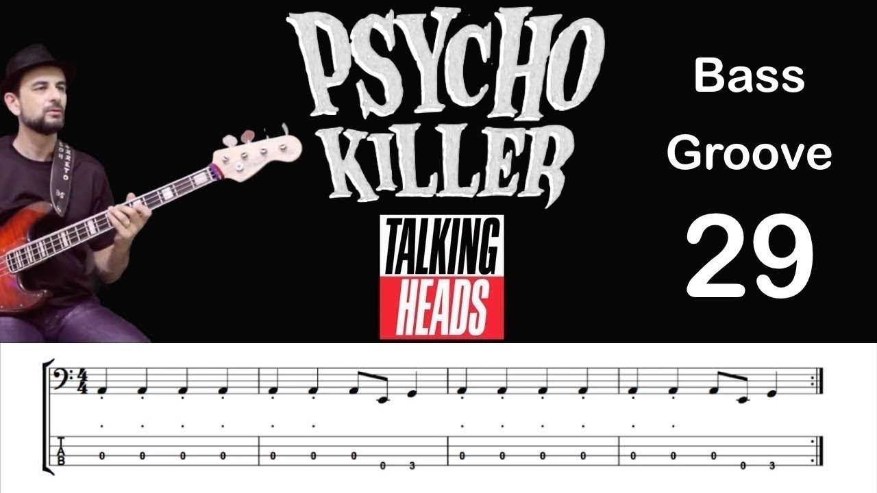 PSYCHO KILLER (Talking Heads) How to Play Bass Groove Cover with Score & Tab Lesson