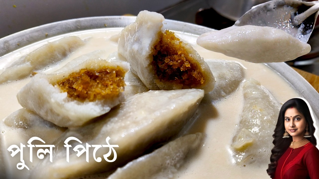 পুলি পিঠে রেসিপি সবচেয়ে সহজ পদ্ধতিতে | পিঠে রেসিপি | Puli Pitha Recipe in bengali