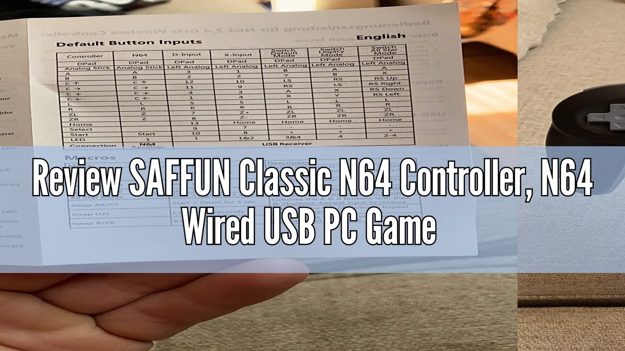 Review SAFFUN Classic N64 Controller, N64 Wired USB PC Game pad Joystick, N64 Bit USB Wired Game Sti