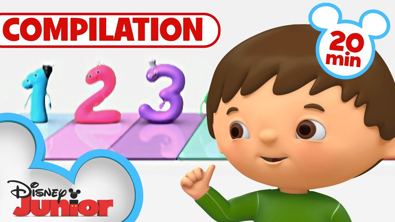 Charlie Meets the Numbers! | 20 Minute Compilation | Kids Songs and Nursery Rhymes | @disneyjr