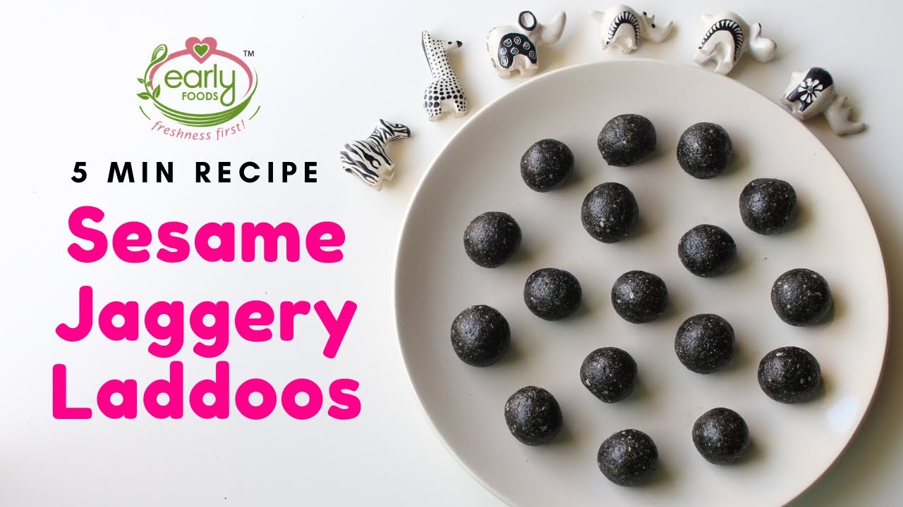 Black Sesame Laddoo Recipe | 5 min Dessert Recipe for Kids | Early Foods