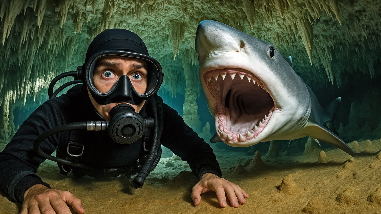 JEG DYKKER I EN GROTTE MED HAJER!?