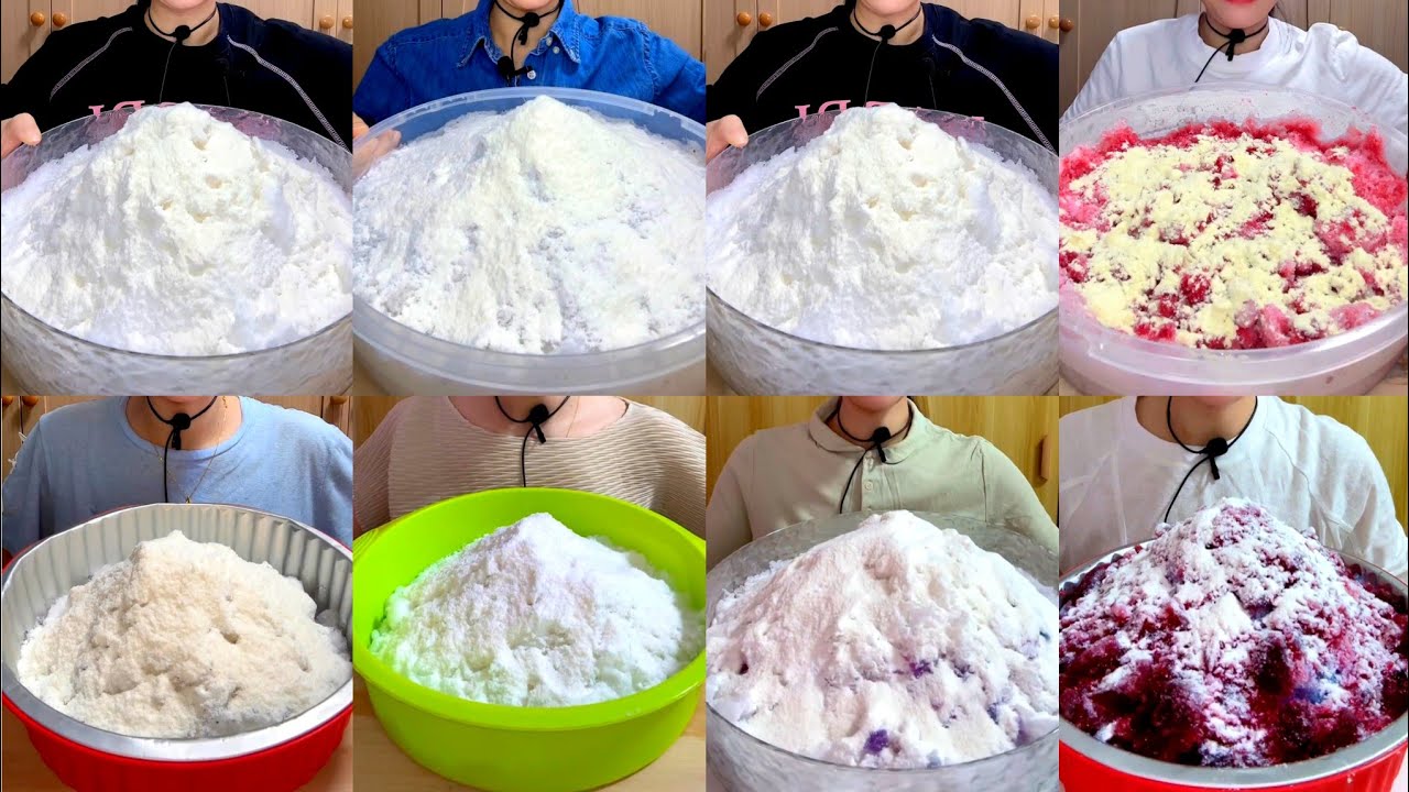 21086 COLOURFUL ICE EATING WITH POWDER EATING ASMR COLLECTION 