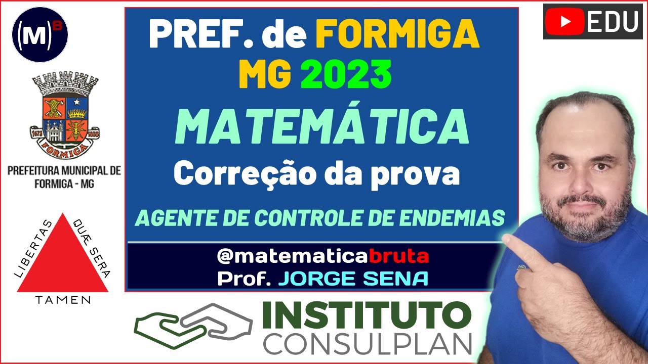 CONSULPLAN Prefeitura Formiga MG 2023 Correção da Prova de Matemática