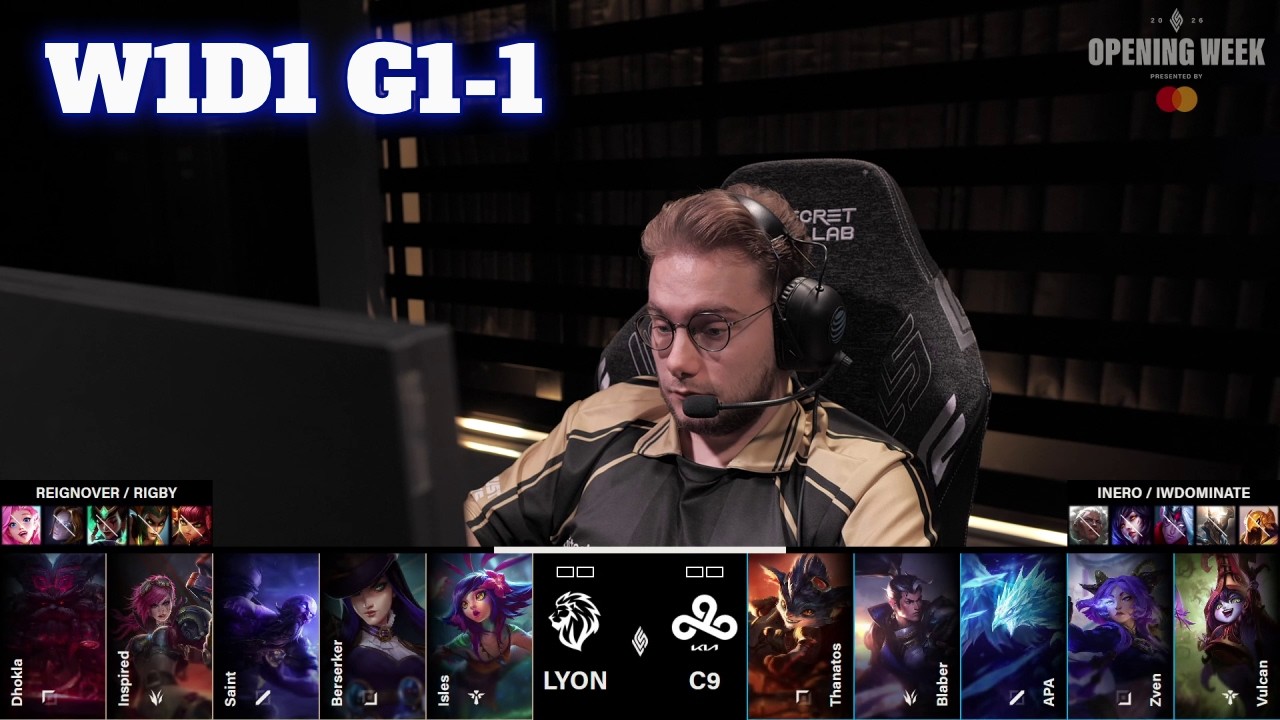 LYON vs C9 - Game 1 | Week 1 Day 1 S16 LCS Spring 2026 | LYON vs Cloud 9 G1 W1D1 Full Game