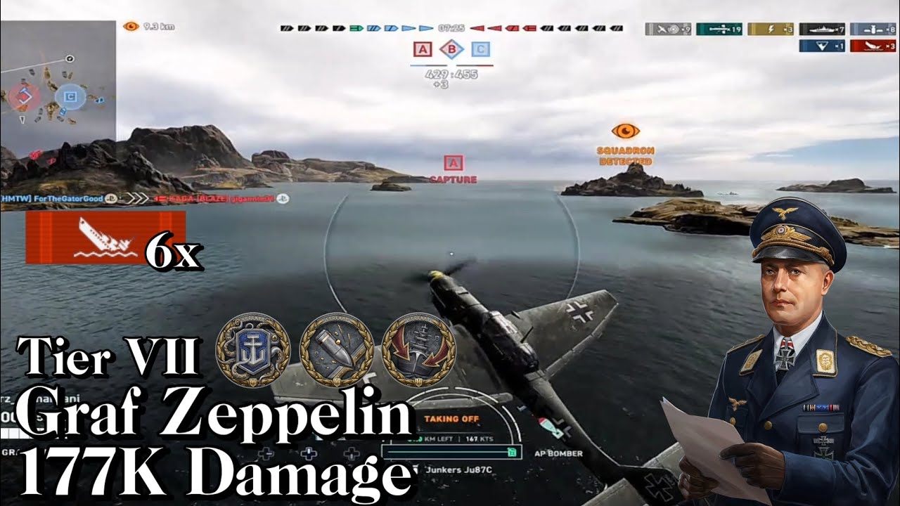 Graf Zeppelin 177K Damage | World of Warships: Legends Gameplay