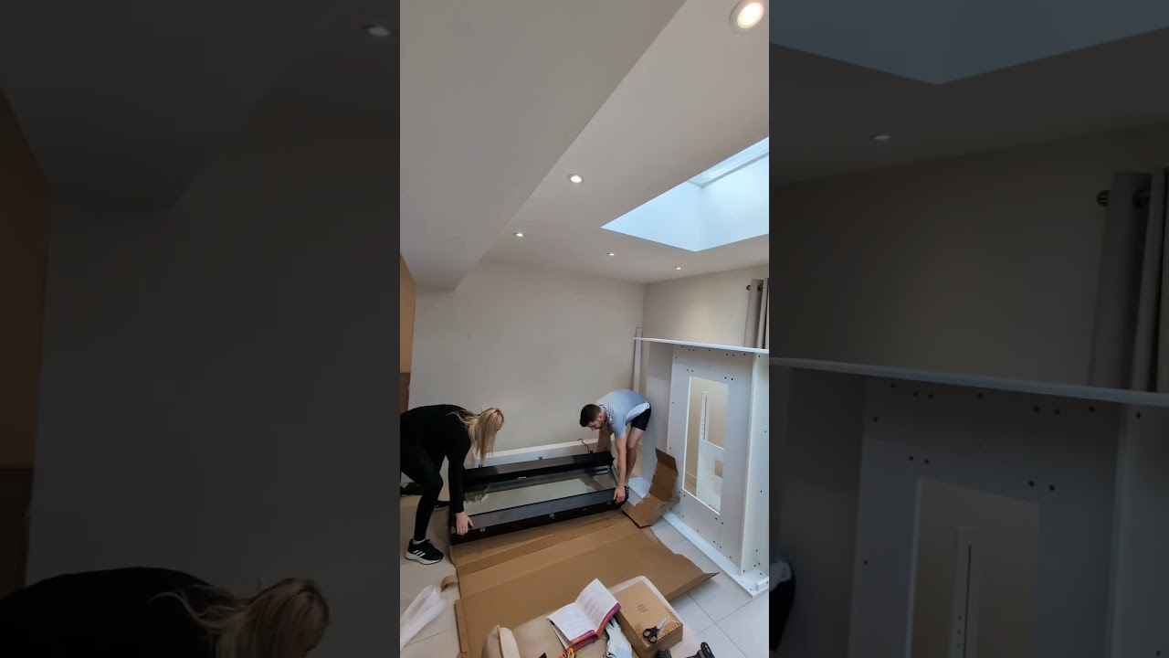 DIY Self build Media Wall kit. This wall was plain and boring ad now WOW #mediawall #livingroom
