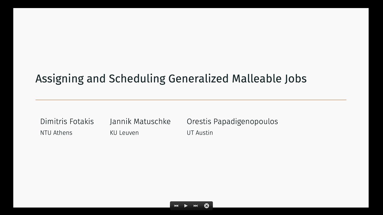 Jannik Matuschke - LP-based Approximation for Generalized Malleable Scheduling