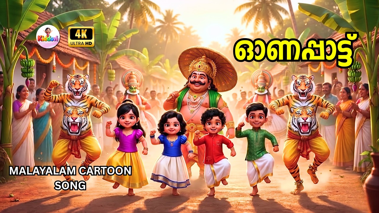 കുട്ട്യോൾക്ക് ഒരു ഓണപ്പാട്ട് 🏵️⛱ 🎉| Onam song for kids | Onam Songs | kids videos for kids | Kiddovi