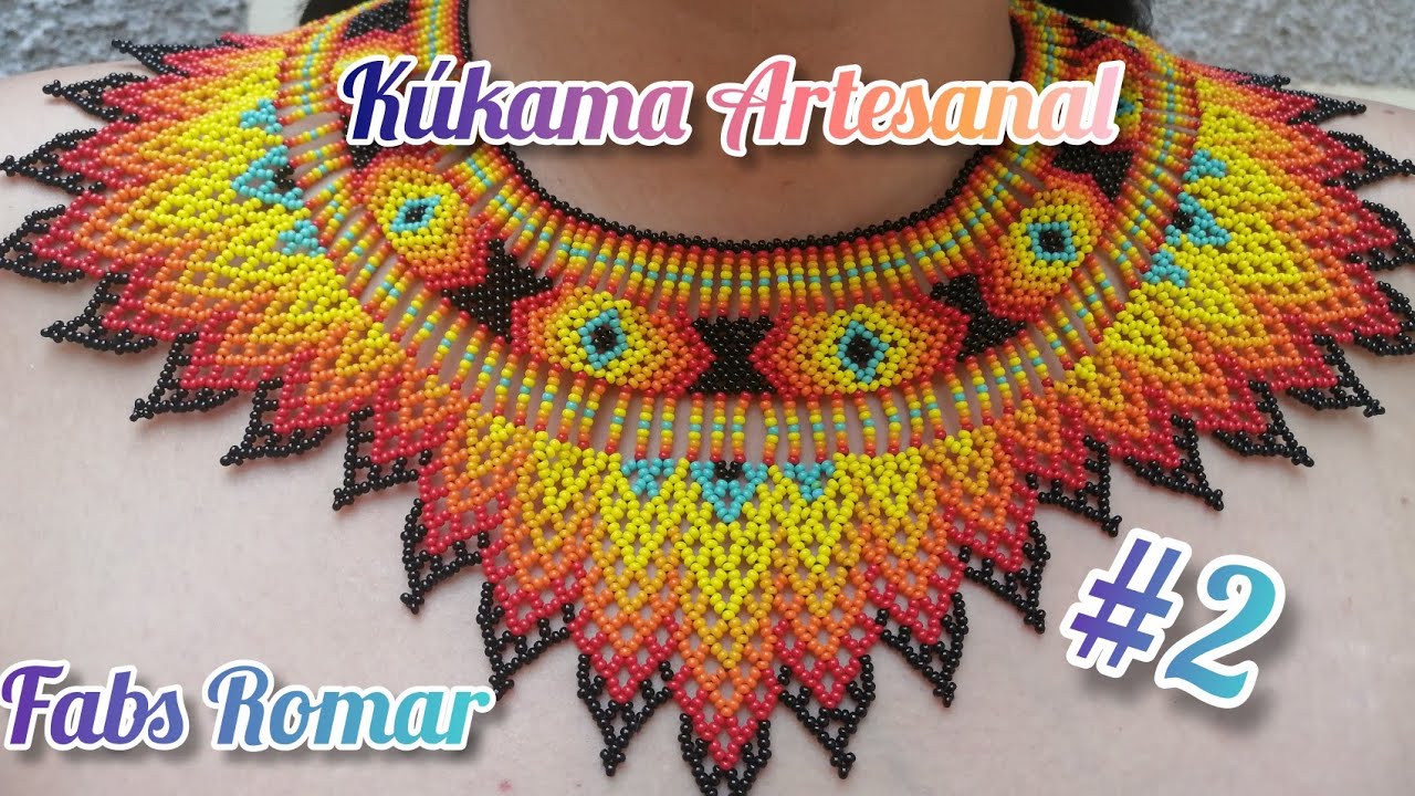 collar de chaquira / Mostacilla degradado en rombo #2