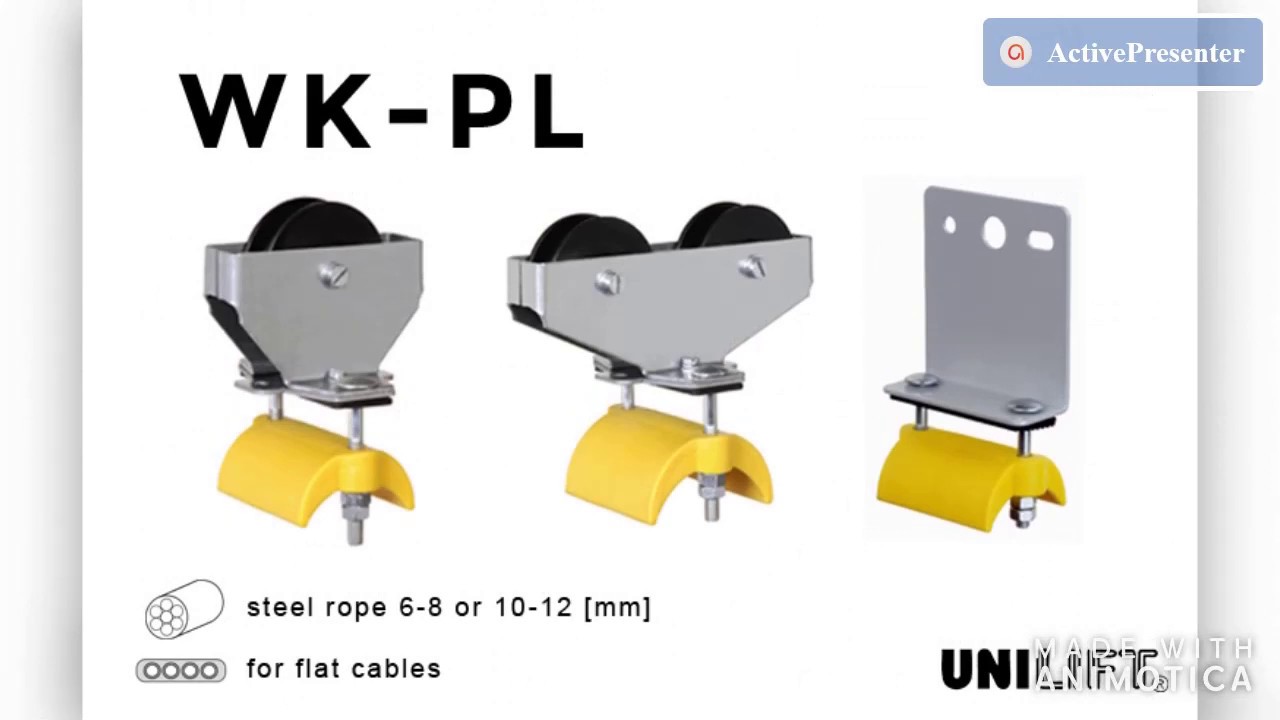 Cable trolleys for steel rope track UNILIFT