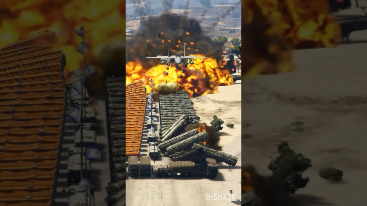 New F16 Fighter jet Attack on Enemy Secret Military Base #shorts #youtubeshorts #gta