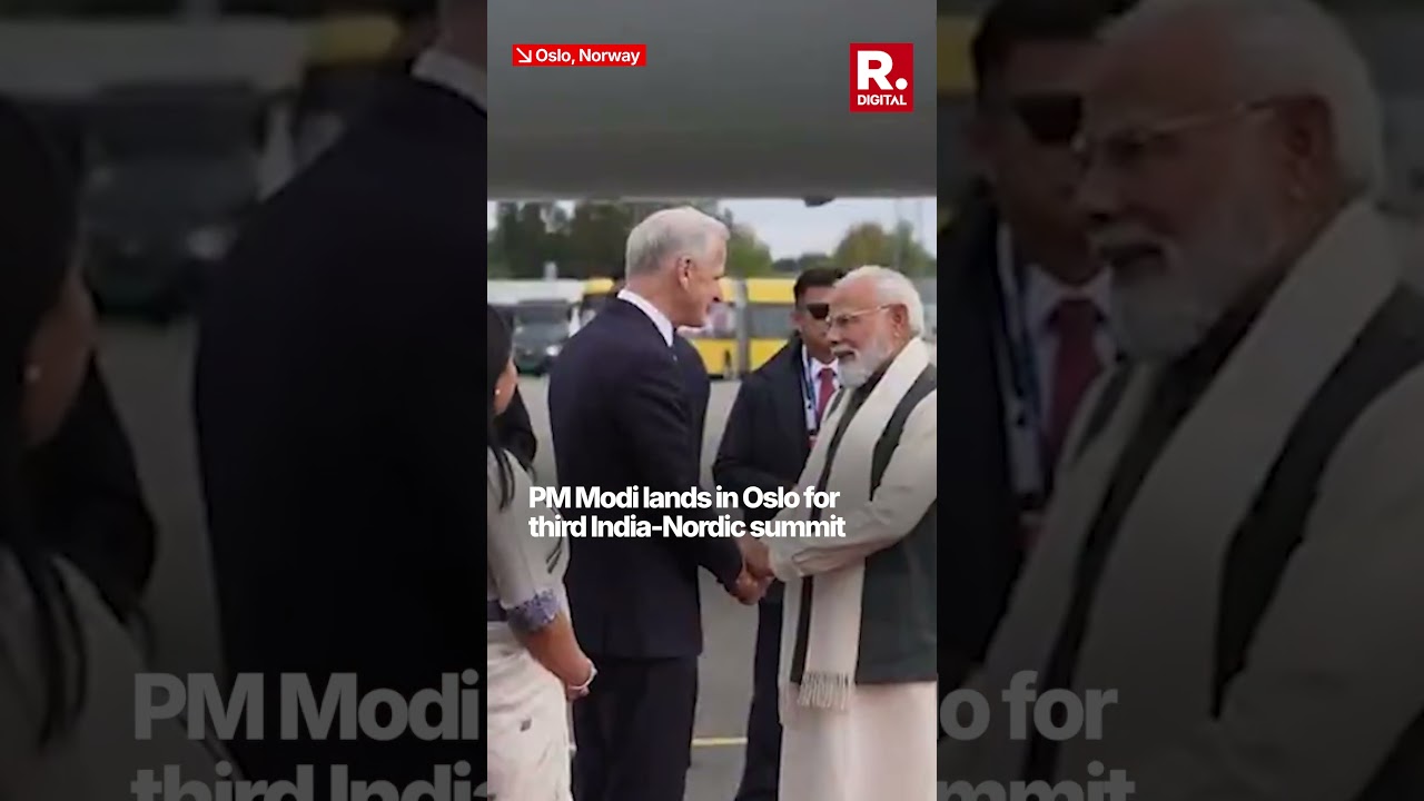 PM Narendra Modi Arrives In Oslo For India-Nordic Summit