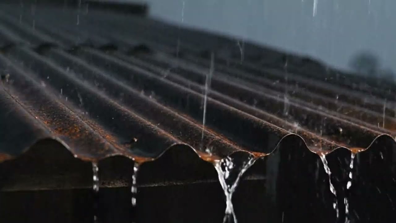 Heavy Rain on Rusted Metal Roof Ambience for Deep Sleep, Focus, and Night Relaxation