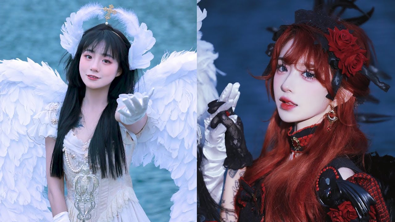 閨蜜合拍系列，黑白天使墜落人間，驚艷了眾生！#Tiktok#小魚海棠