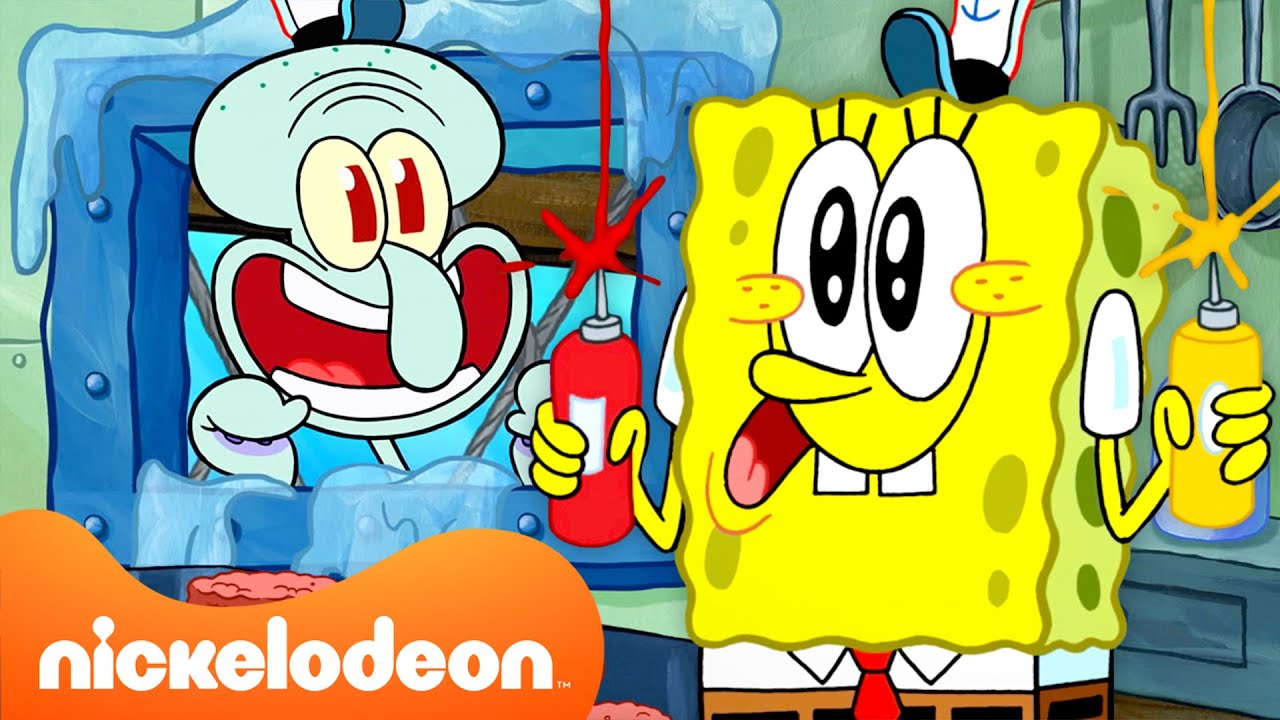 Bob l’Éponge cuisine au barbecue pendant 45 minutes 🍔 | Nickelodeon France