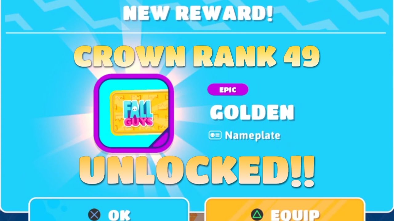 Fall Guys: Unlocking Crown Rank 49! (Golden Nameplate)