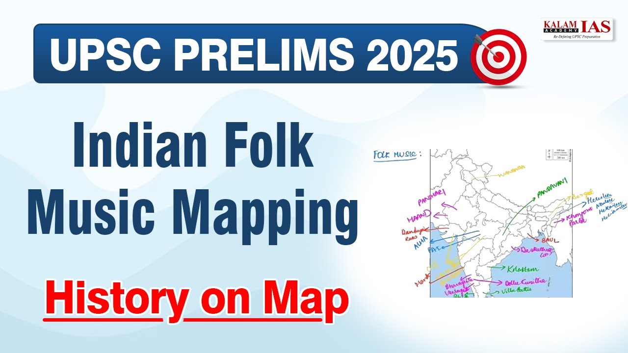 Indian Folk Music on Map | Folk Music of India State Wise | Krupa Jain AIR-440 | UPSC Map Tricks
