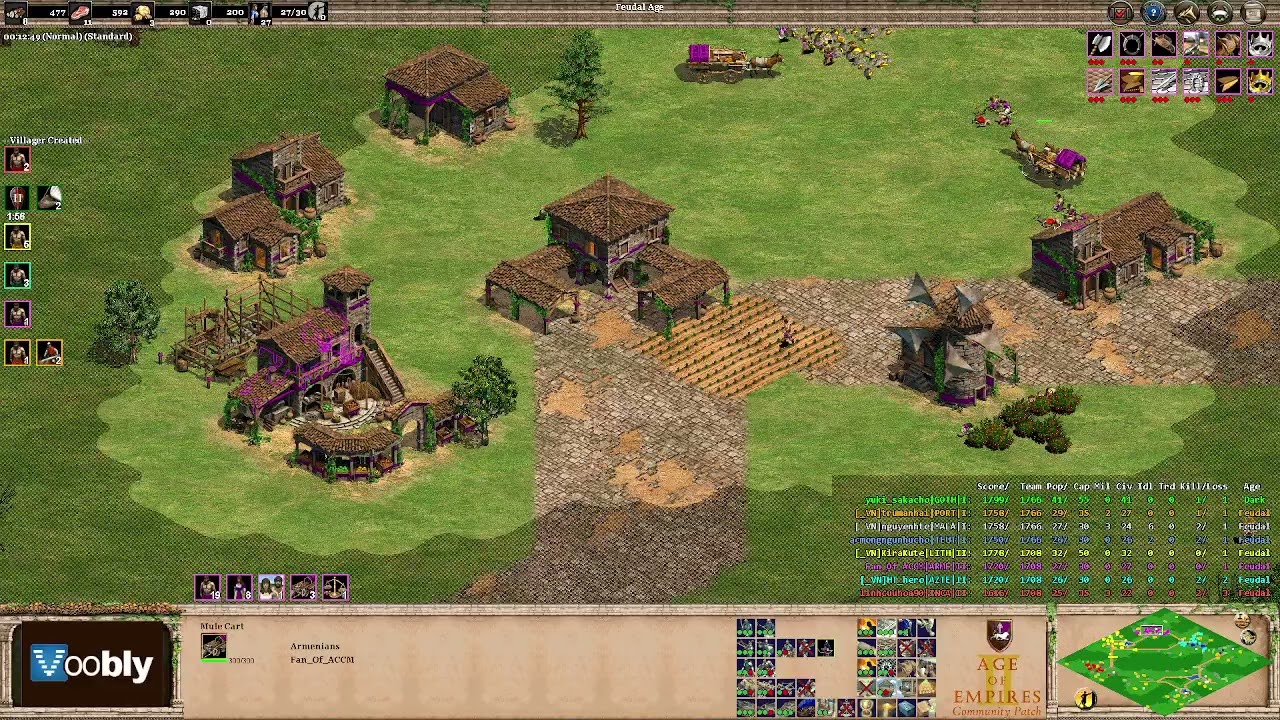 Voobly AOE2 1.6: BF Lord, 4 vs 4 team game
