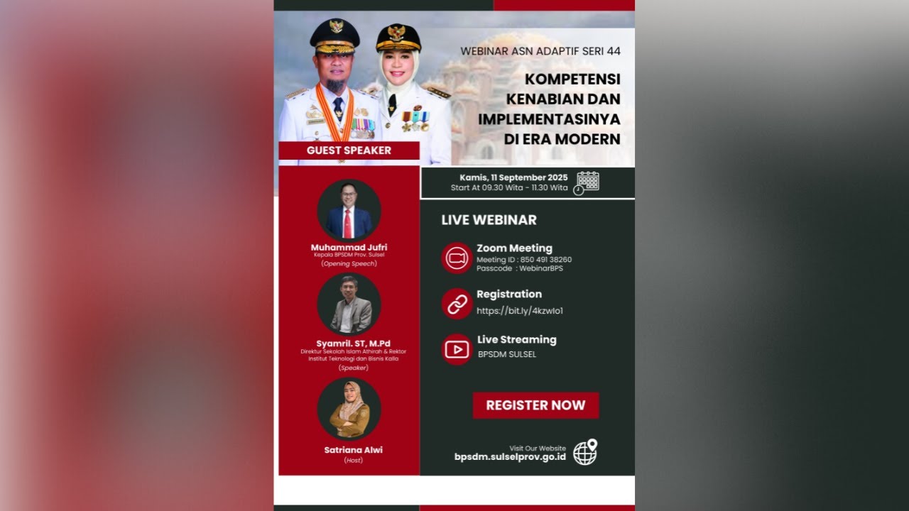 WEBINAR ASN ADAPTIF SERI 44#2025 : Kompetensi Kenabian dan Implementasinya di Era Modern