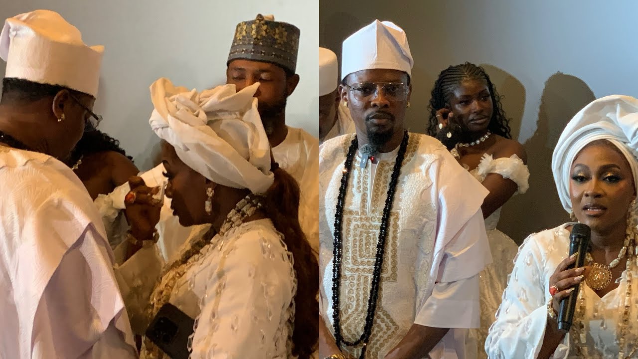 SAD MOMENT! ROTIMI SALAMI & WIFE FIGHT BACK TEARS AS THEY HONOR ALLWELL ADEMOLA AT KILANKO PREMIERE 