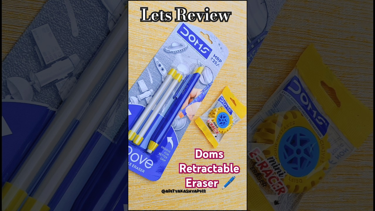 Best Mechanical😍Eraser by Doms Groove | retractable eraser refill | #doms #shorts #unboxing #eraser