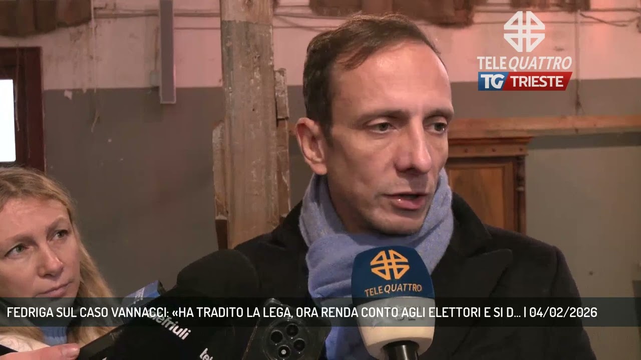 FEDRIGA SUL CASO VANNACCI: «HA TRADITO LA LEGA, ORA RENDA CONTO AGLI ELETTORI E SI D... | 04/02/2026