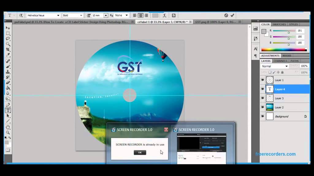 How to create a cd or dvd label or cover design  using photoshop