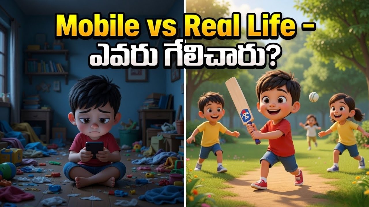 Mobile vs Real Life – ఎవరు గెలిచారు? 📱⚽ Kids Life Reality | Mini Machas