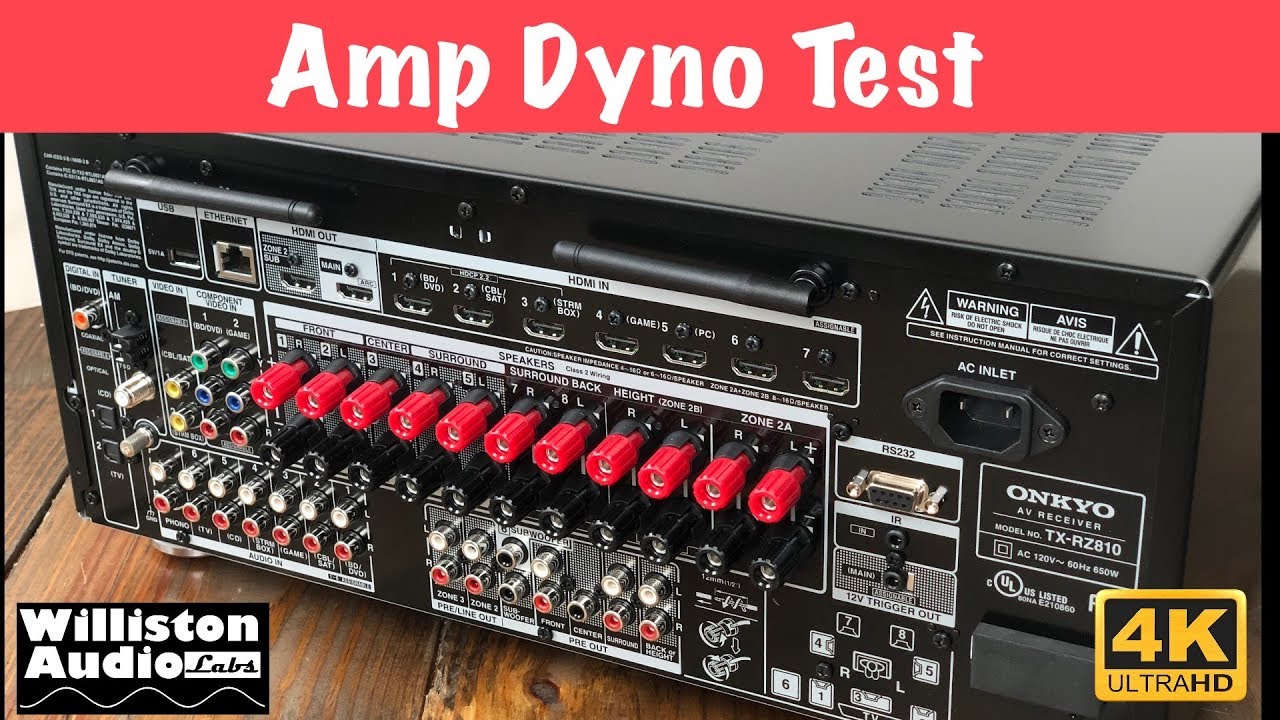 Onkyo TX-RZ810 Power Output Test - Rated Power Plus Some! (4K)